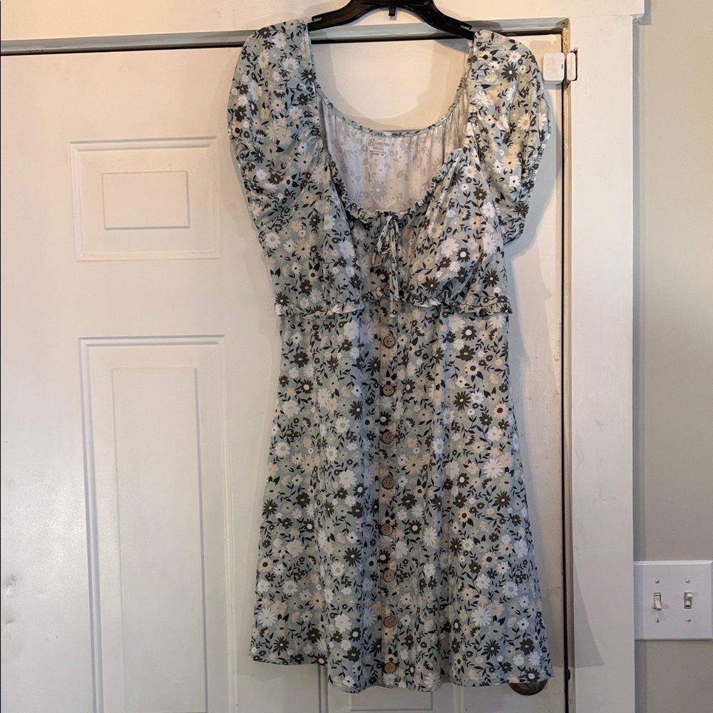 No Boundaries blue/green Floral Mini Dress